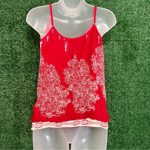 Cabi Heart of Township Red and White Sleeveless Top Summer Casual Cami - Picture 5 of 8